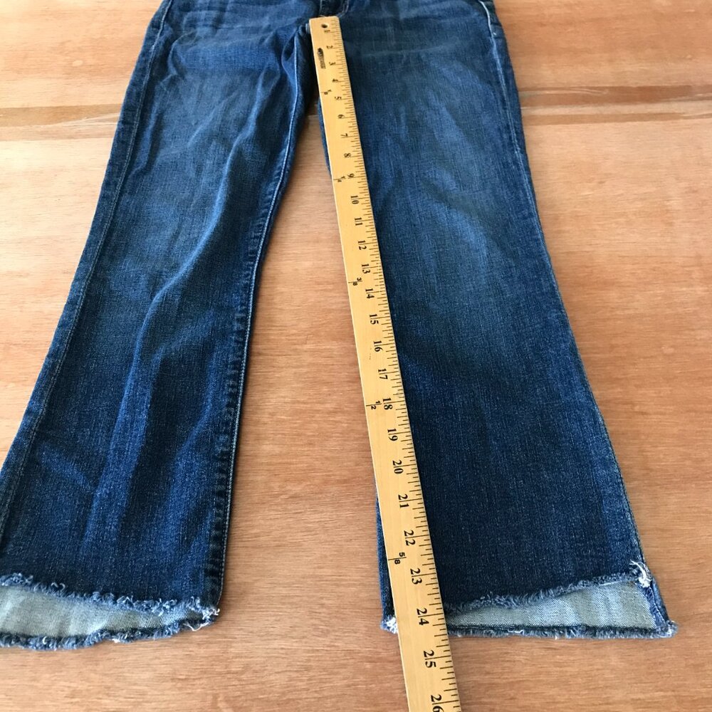 Mother The Insider Crop Step Fray Jeans Women 27 Mid Rise Dark Wash Stretch - Picture 9 of 15